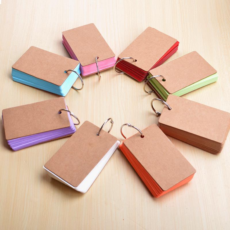 DIY Portable Flashcards: Blank Cards with Ring for Handwritten Memorization
