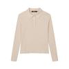 JAMBANGEE Women'S) Collared Ribbed Long Sleeve T-Shirt (Slim Fit)_An1Wts165-Cr