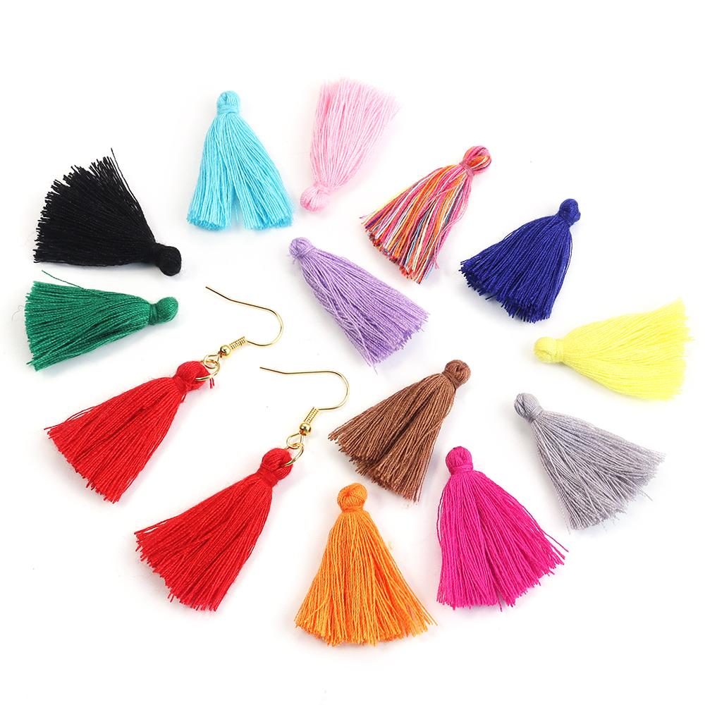 50pcs/lot 30mm Mini Cotton Tassels Colorful Tassel Charms For Jewelry Making DIY Earring Keychain Crafts Decoration Accessories