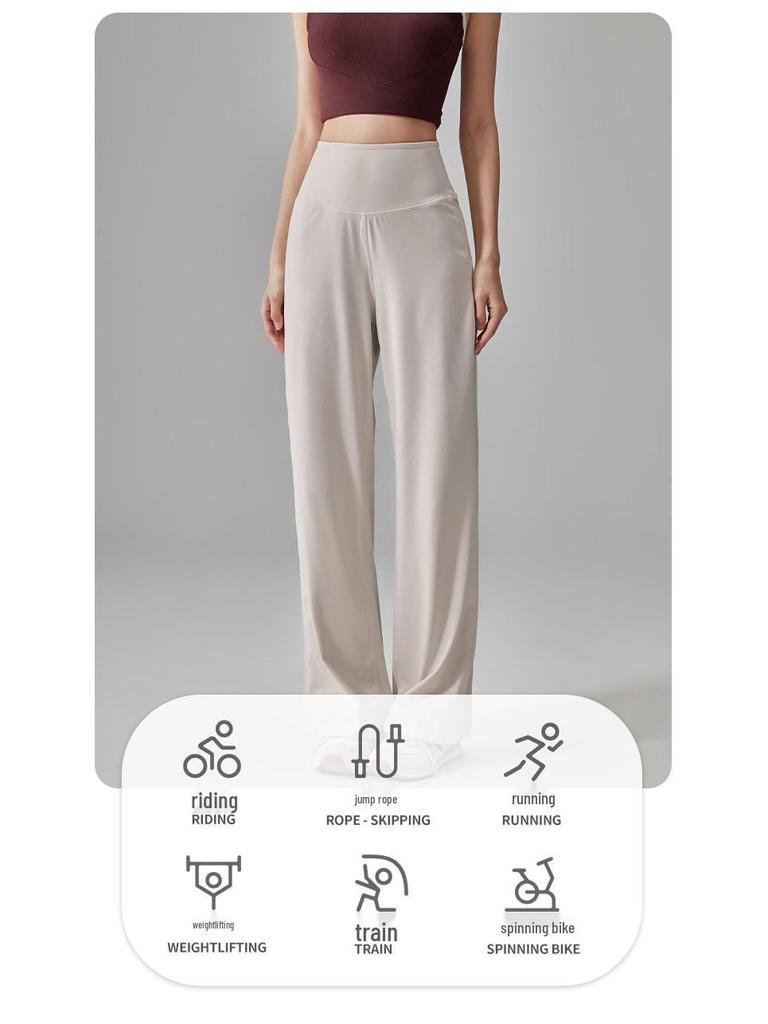 Women's Quick-Dry High Waist Yoga Pants - Slimming, Breathable, Straight-Leg Fitness Pants for Fall and Winter.
