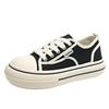 Frühjahr und Sommer 2025 neue koreanische Version von Canvas-Schuhen, Studentinnen tragen vielseitige Freizeitschuhe mit dicker Sohle, Ins-Trend-Board-Schuhe, Damenschuhe