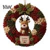 Relaxing Holiday Craft Projects 3D Fabric Wreath Poke Art Kit for Adults, Christmas Easy Crafts Adults Kit, Santa Snowman Design, Beginner-Friendly