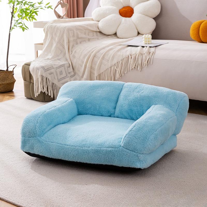 Dog cat rabbit velvet sofa medium and small dog open type warm thickened cat nest pet nest