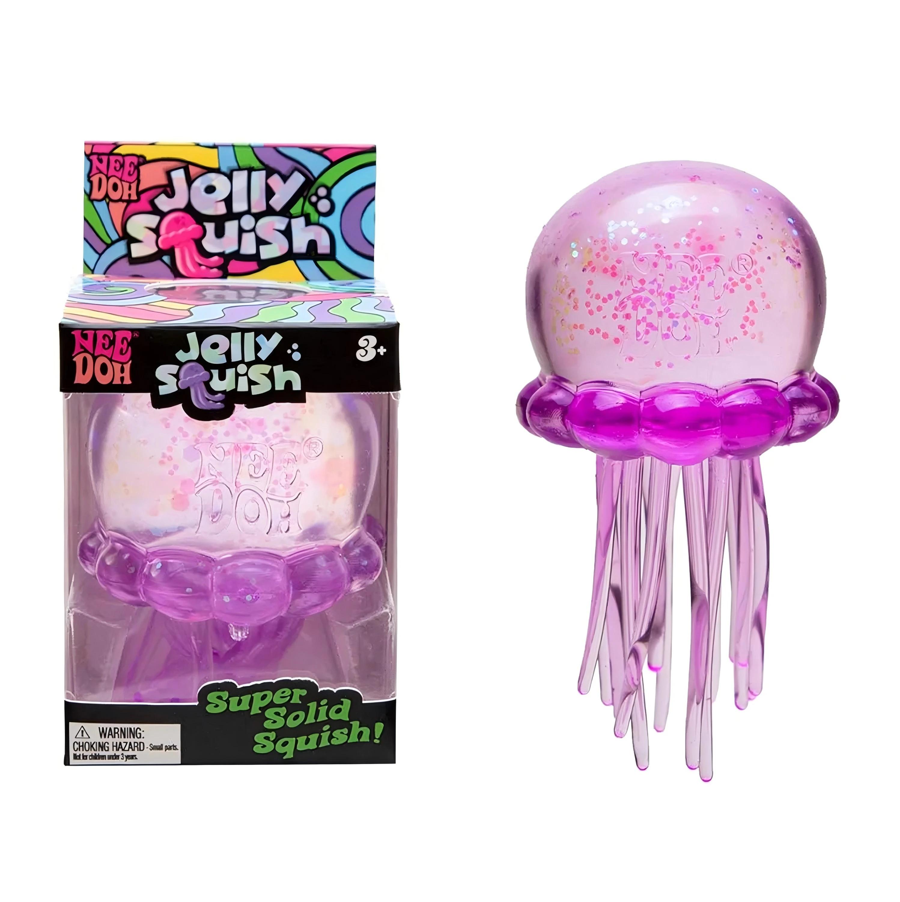 Schylling Nee Doh Kwallen Glitter Kubus, Zacht Jelly Knijp Stressverlichter Fidget Speelgoed, Sensorische NeeDoh voor Kinderen en Volwassenen