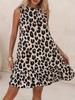 Elegant Sleeveless Leopard Print Summer Tank Dress Slim Fit Fashion High-Rise Trendy Street Style