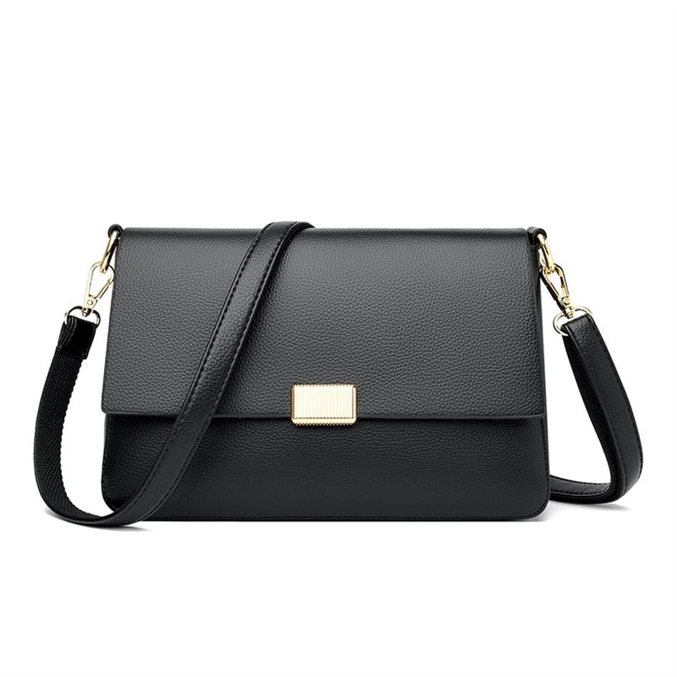 Hochwertige einfarbige Geldbörsen Umhängetaschen Luxus-PU-Leder Damen Schulter-Crossbody-Taschen Designer-Damenmode-Handtaschen