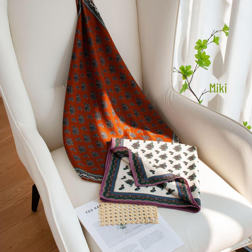 Double-Sided Cashew Print Wool Scarf: Elegant Women's Autumn Shawl