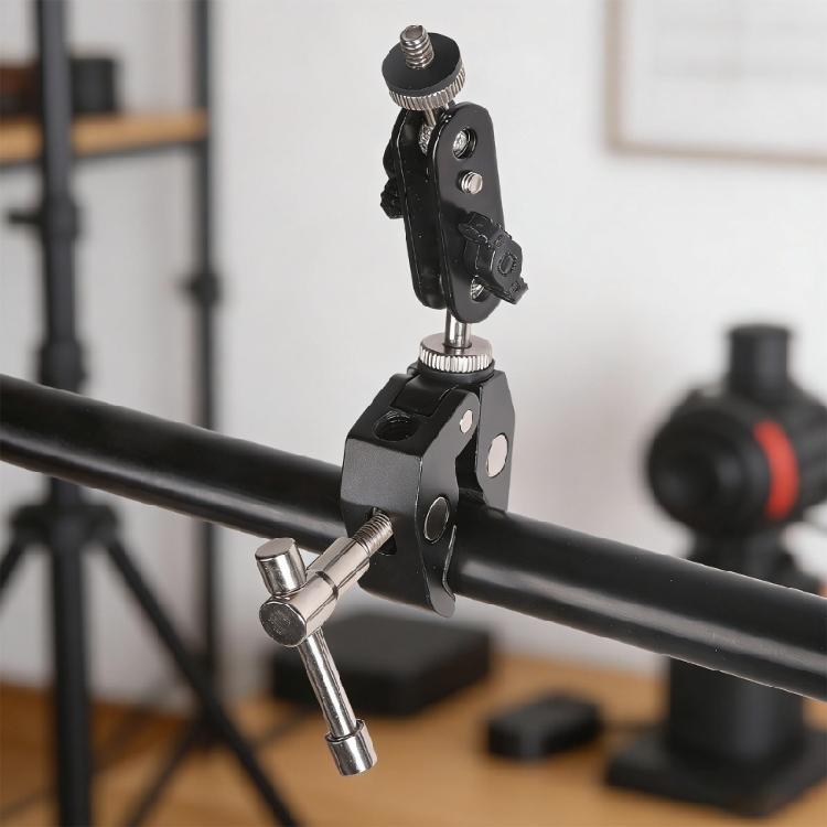 Multipurpose Aluminum Alloy Clamp Adapter For Bike Motorcycle Fishing Rod And Studio Background Mounting