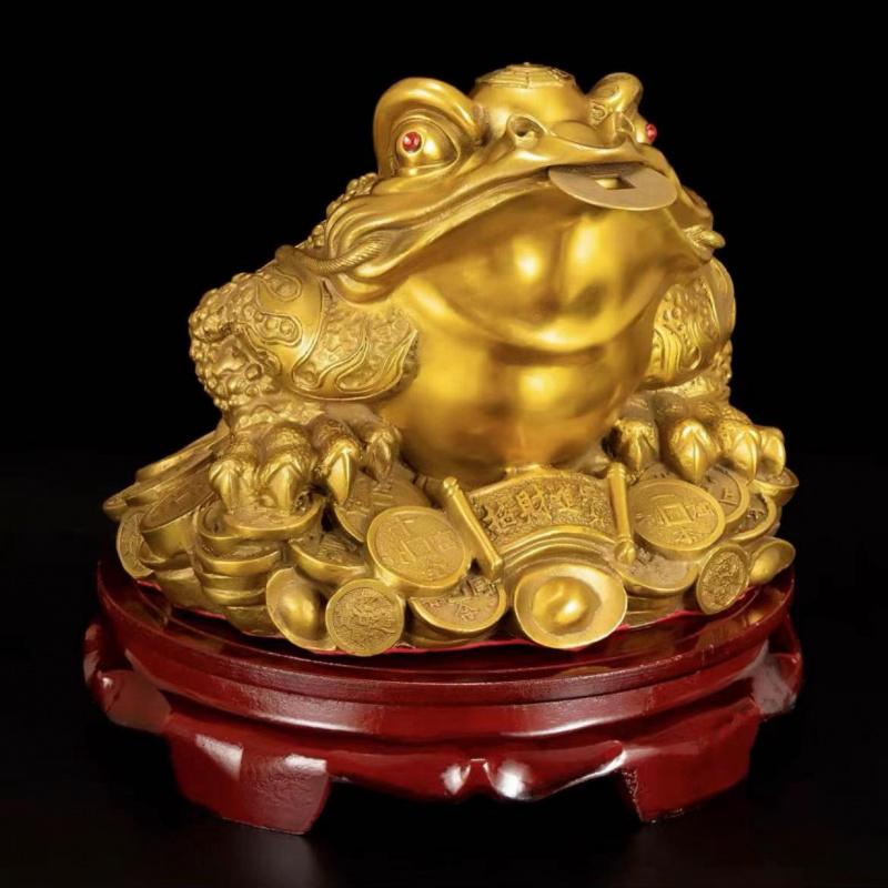 Brass Ornaments Three Feet Tripod Toad Copper Golden Cicada Home Office Shop Opening