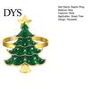 Christmas Table Ornaments Tree Napkin Ring, Alloy Green Holder, Metal Rings Reusable Holiday Ring for Festive Dining Decor