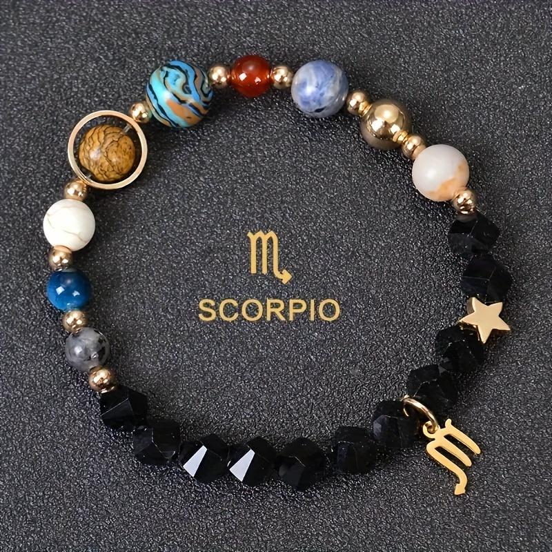 Cosmic Galaxy Eight Planets 12 Constellations Bracelet Stainless Steel Constellation Pendant Bracelet