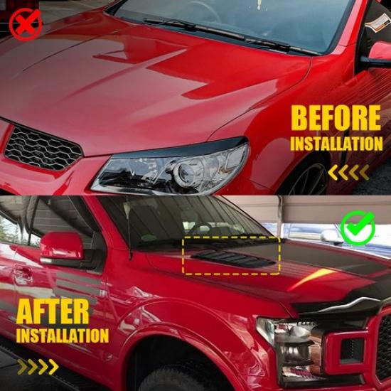 2pcs Air Flow Intake Cover Black Hood Universal Decorative Vent Car Accessories