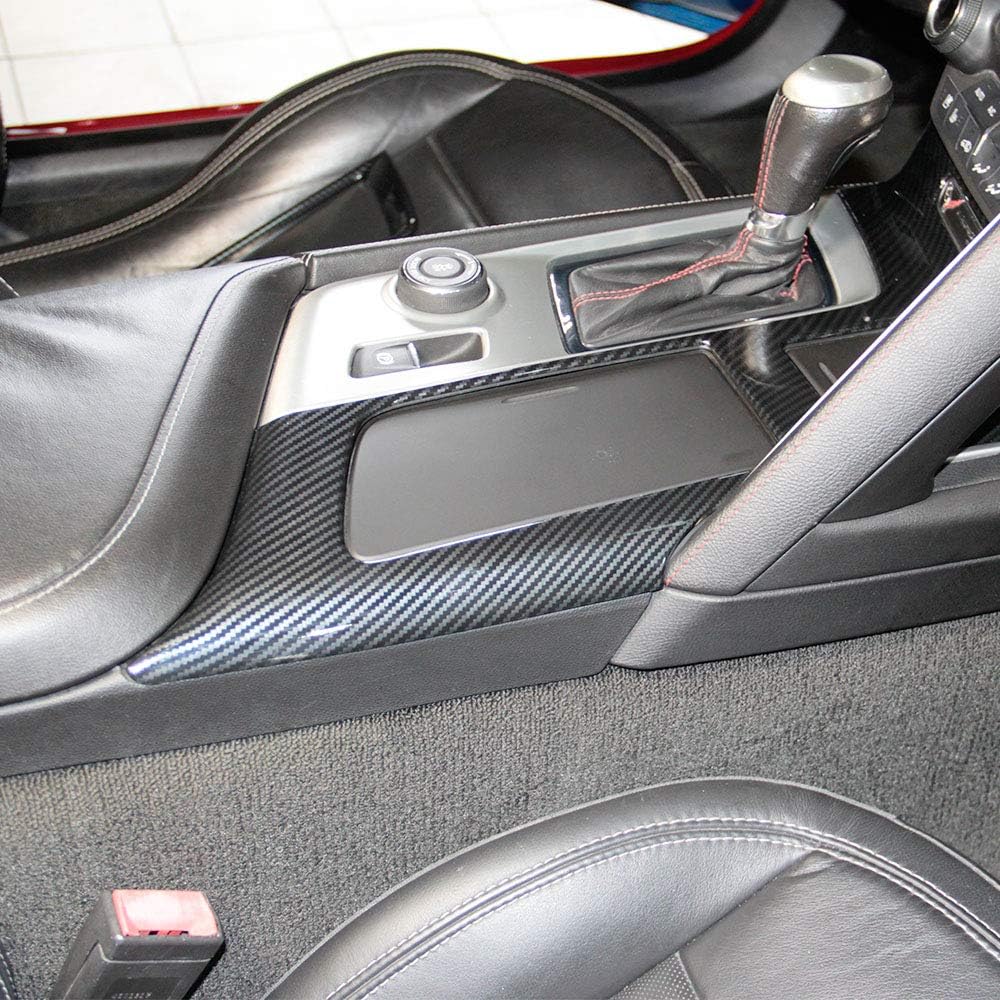 Carbon Fiber Look Control Gears Panel Protective Cover molding Trims Accessories for 2014 2015 2016 2017 2018 Chevrolet Corvette C7 (Outside Panel)
