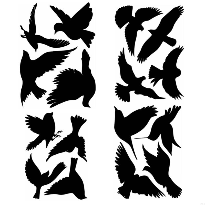 62KD 16x Window Clings Hummingbird Window Stickers Glass Door Decals Preventing Bird
