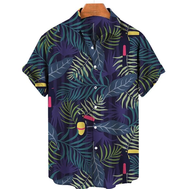Hawaiianisches Kurzarmhemd, Bananenprint, Lässige Sommerkleidung L black