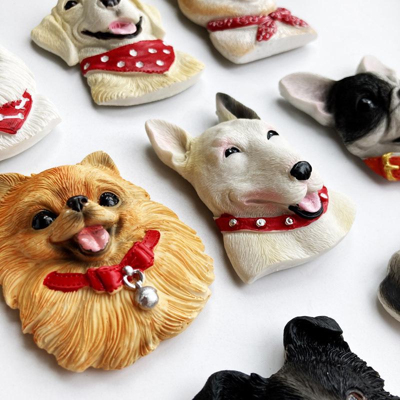3D Shiba Inu & Pomeranian Dog Fridge Magnet - Teddy Magnetic Pet Decor Sticker
