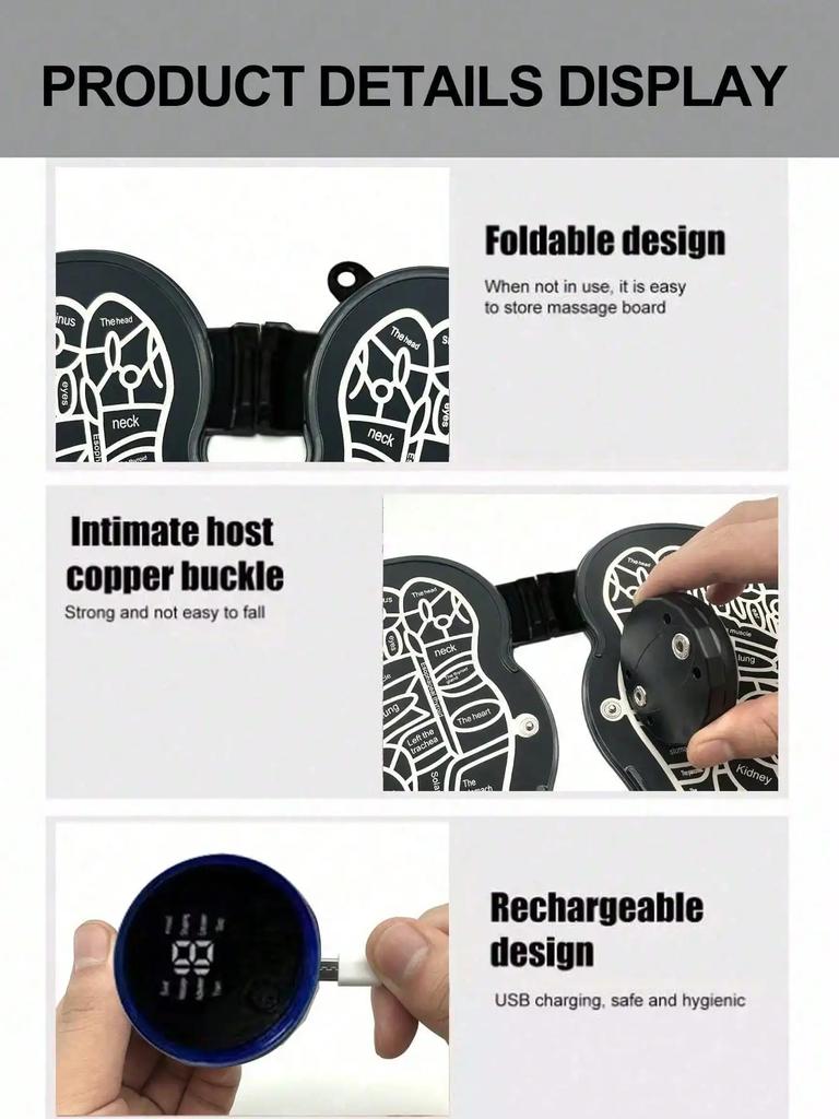 Ems Foot Massager Household Pulse Foot Massage Pad Foot Massage Pad Intelligent Foot Acupoint Instrument Relax Muscles Skin Care