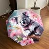 1pc Koala Blossom Themed Umbrella, 8 Rib Frame,Automatic Opening 3 Fold Umbrella, Lightweight and Durable Couple Umbrella-170