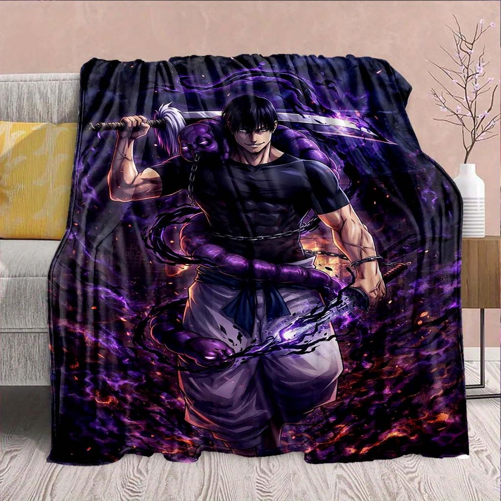 Jujutsu Kaisen Flannel Blanket Ultra Soft Warm Throw Plush Cozy Sofa Bed Lightweight Home Decor -QJY