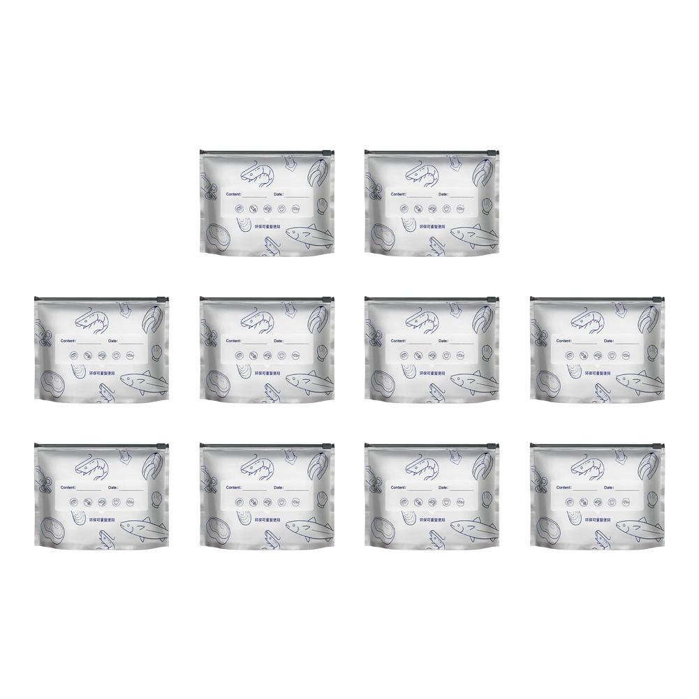 10/30 Pcs Aluminum Foil Freezer Bags, Reusable Food Storage & Preservation Slider Bags,Sealed Bag for Vegetable Fruit Meat (SML)