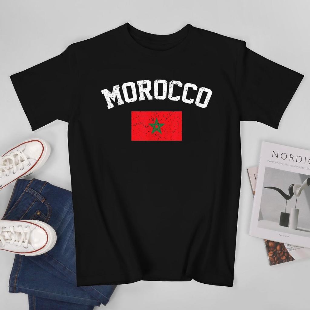 More Design Morocco Flag Moroccan Unisex Tshirt Tees Tshirt Oneck T Shirts Unisex Boys Clothing 100 Cotton
