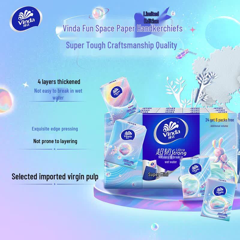 Vinda Super Mini 4-Ply Handkerchief Tissues (30 Packs)