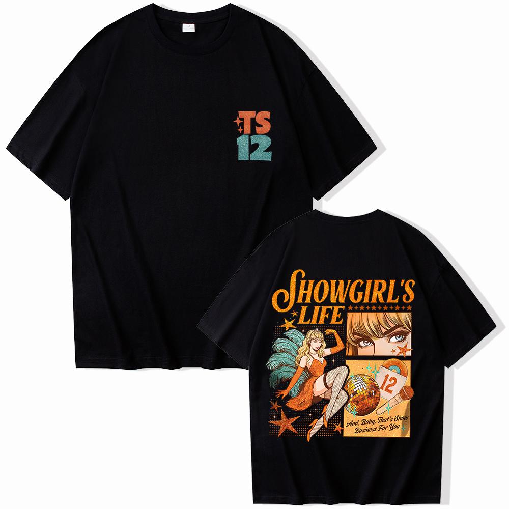 TS New Album the Life of a Showgirl 2025 T-Shirt Women Men Harajuku O-neck Casual Shirt Gift