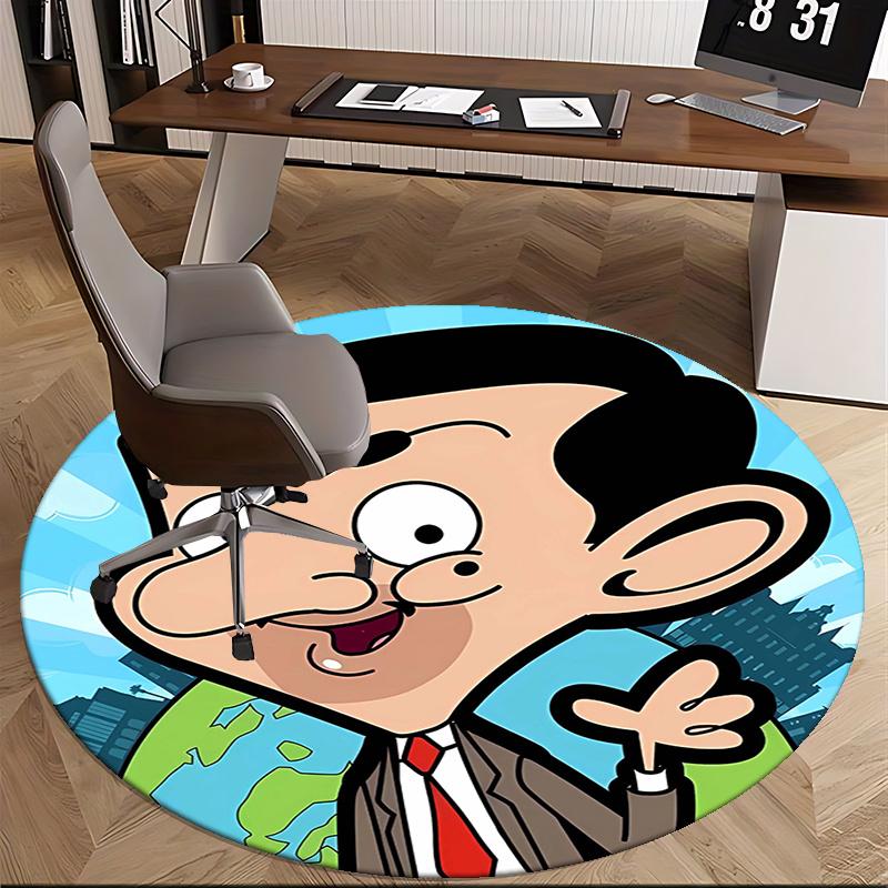 Mr. Bean, Chair mat Round Rug Office carpet,Non slip, Suitable for Living Rooms, Bedrooms Decor1205053a