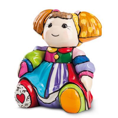 [R6875] - Multicolored Ceramic 'Doll' Figurine (Britto) - 12x9cm