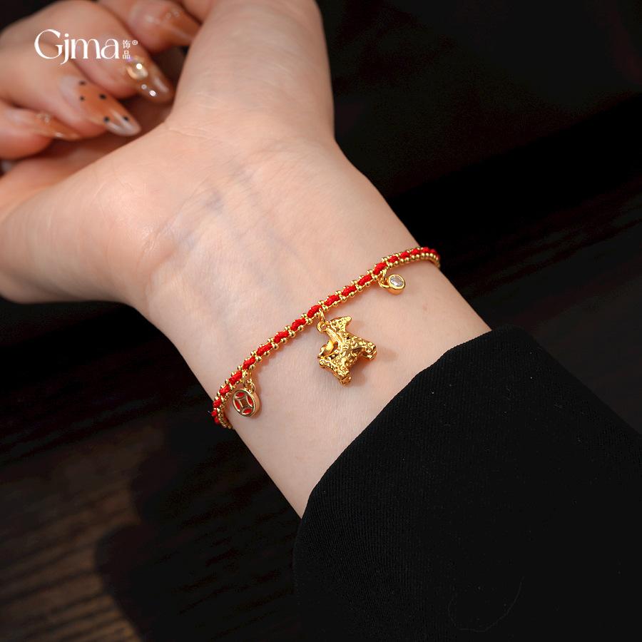 18k new Chinese style red rope natal year pony bracelet bracelet women's fashion jewelry