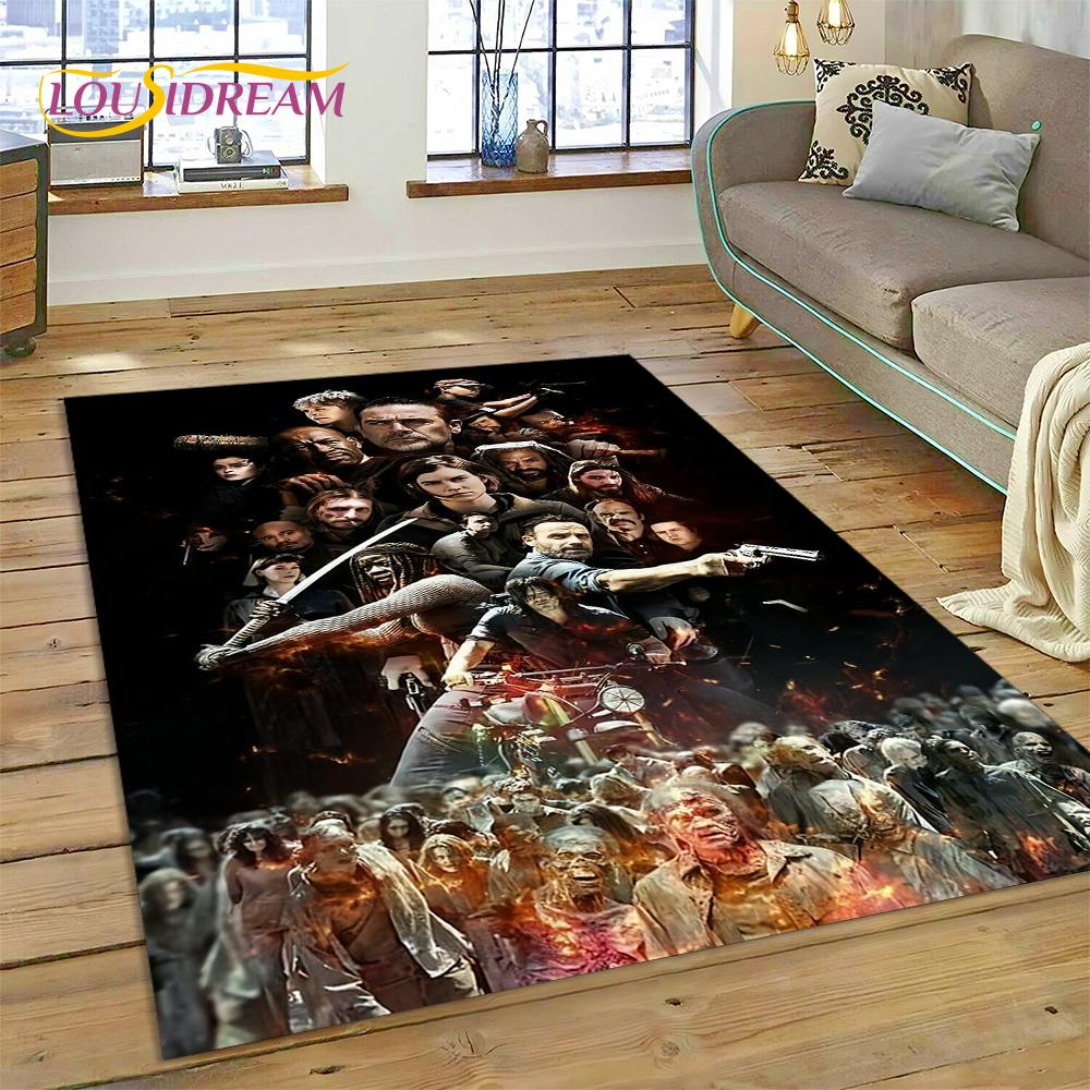 Tappeto 3D The Walking Dead Lincoln TWD TV per Soggiorno Camera da Letto Decorazione Casa, Tappetino da Pavimento Antiscivolo Decorazione per Divano Zerbino