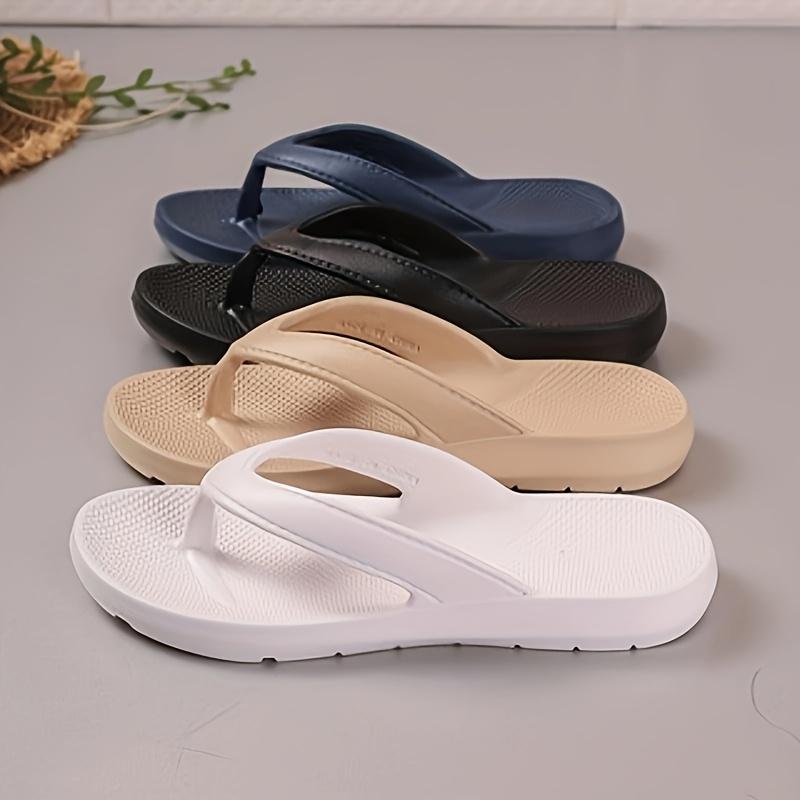 Women's Stylish Casual Solid Colour Flip-flops, Comfortable and Soft, Suitable for All Seasons, Perfect for Everyday Life, Work or Beach Holidays