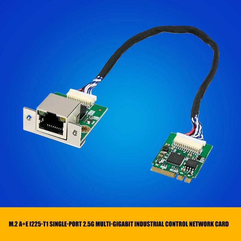 Industrial M.2 A+E KEY 2.5Gbps Ethernet Card Industrial Control Networking Card 2.5Gbps/1000/100Mbps M.2 Networking Adapter