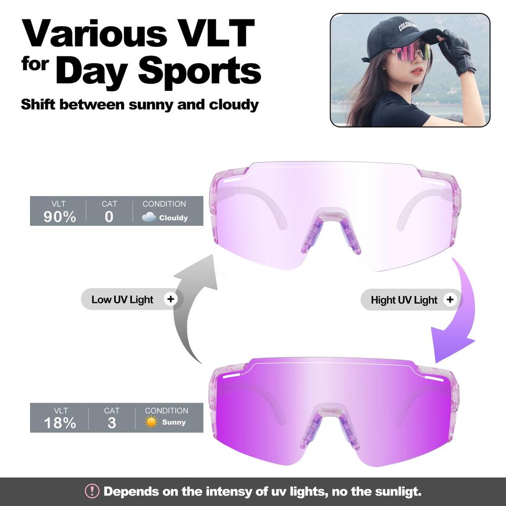Photochromic Cycling Sunglasses Women Men UV400 Outdoor Sport Glasses Mountain Road Bike Bicycles Riding Eyewear Hiking Goggles