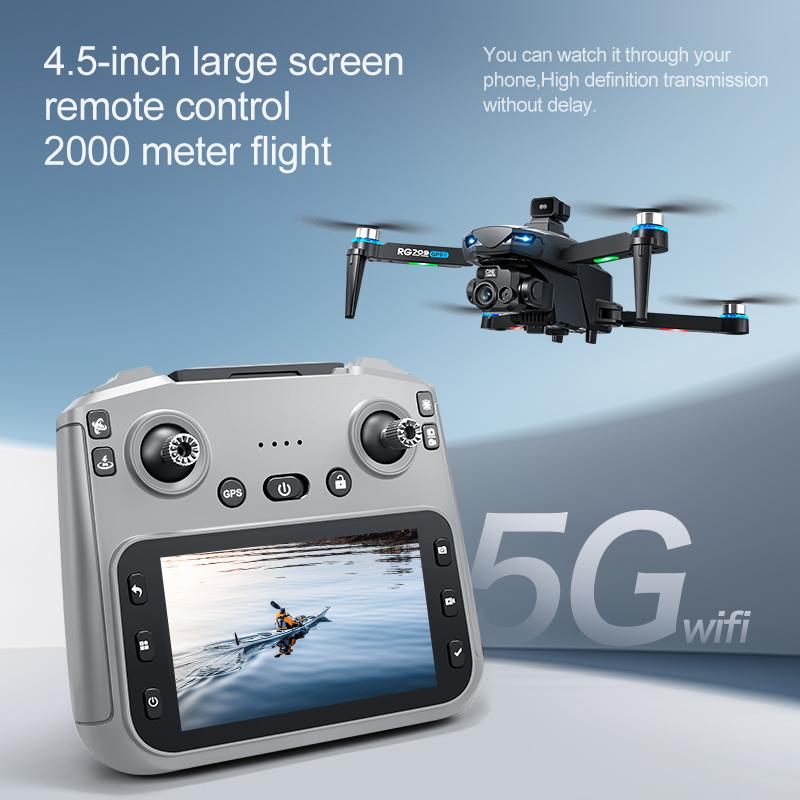 New RG709 GPS Drone 8K Camera 5G Professional Foldable Quadcopter Drone 4.5 Inch With Screen Optical Flow Positioning Toy Gifts