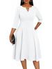 Medium and long dress, font slim fit, horn dress, seven-quarter sleeve wedding guest work dress