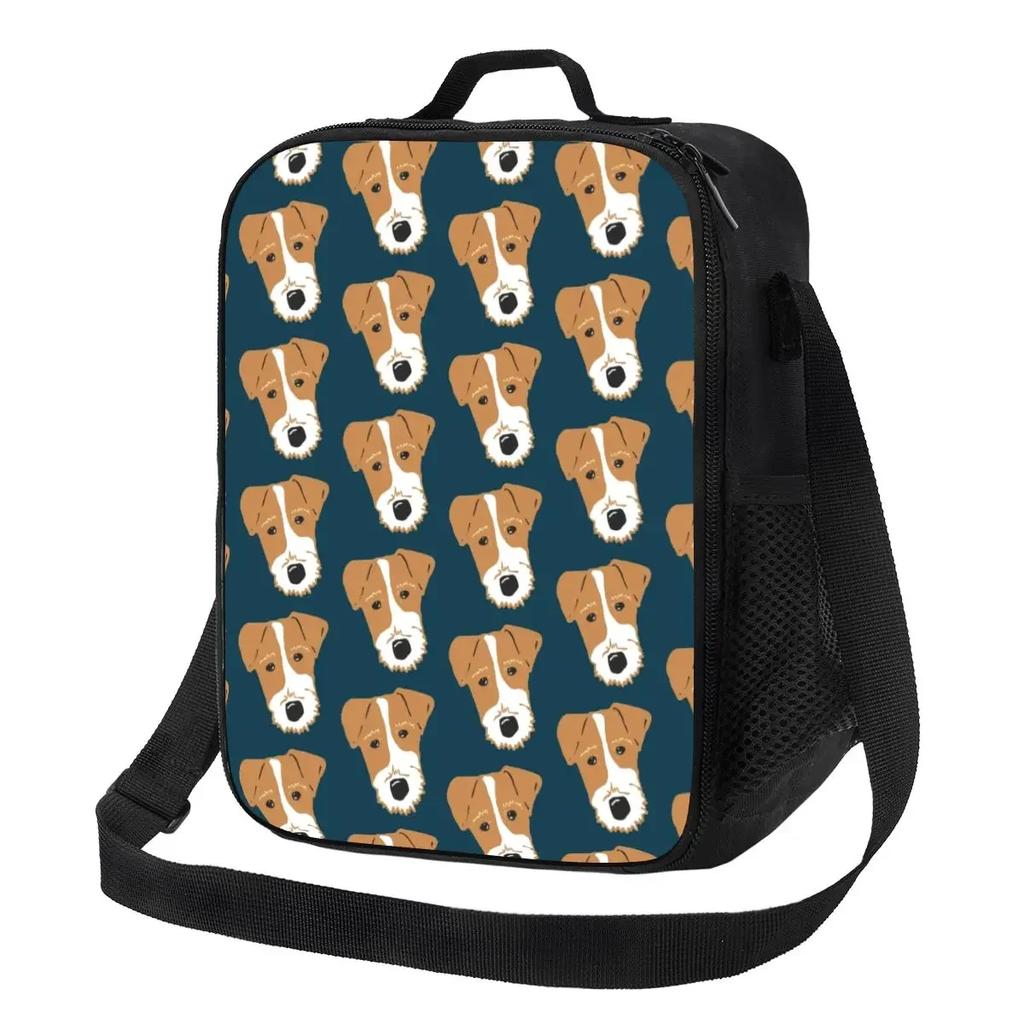 Jack Russell Terrier Dog With Pencil Portable Lunch Box Leakproof Animal Thermal Cooler Food Insulated Lunch Bag School Student