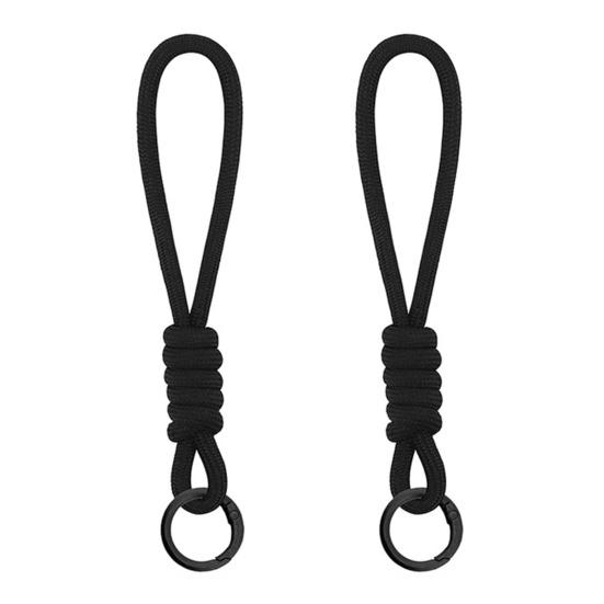 2Pcs Braided Rope Pendant Lightweight High-Elastic Keychain Holder with Reinforced Knot Design Macaron Color Mobile Phone Case Lanyard