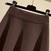 Women's Knitted Umbrella Skirt, High-waisted Skirt, Autumn and Winter Short Swung A-line Pleated Skirt