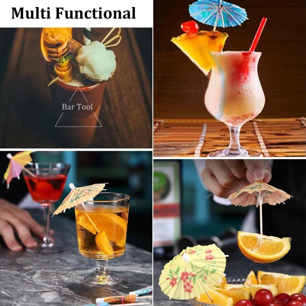 10cm Paper Umbrella Pick Disposable Cocktail Fork New Cocktail Umbrell  Food Cupcake Fruit