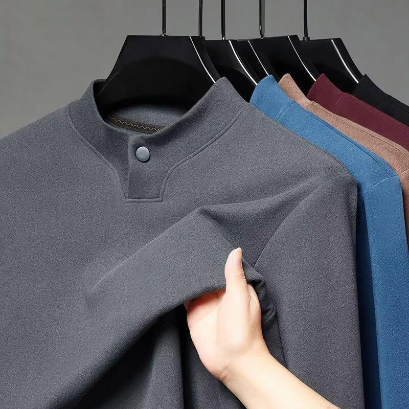 2025 German Velvet Stand Collar Slim-Fit Sweatshirt: Warm, Casual, Long-Sleeve, Solid Color