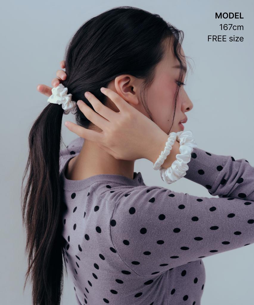 Musinsa Standard Woman Women'S Silk Scrunchie_Medium [Off-White]