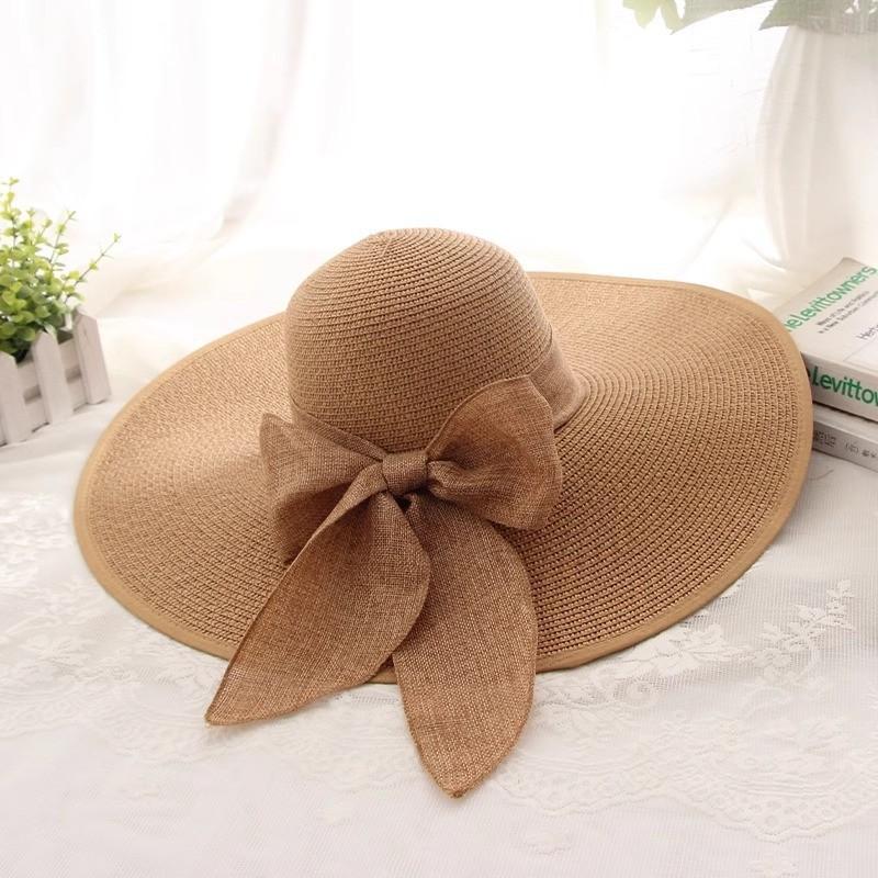 oversized brim straw hat women's summer sun protection visor straw hat seaside beach hat travel sun hat vacation style