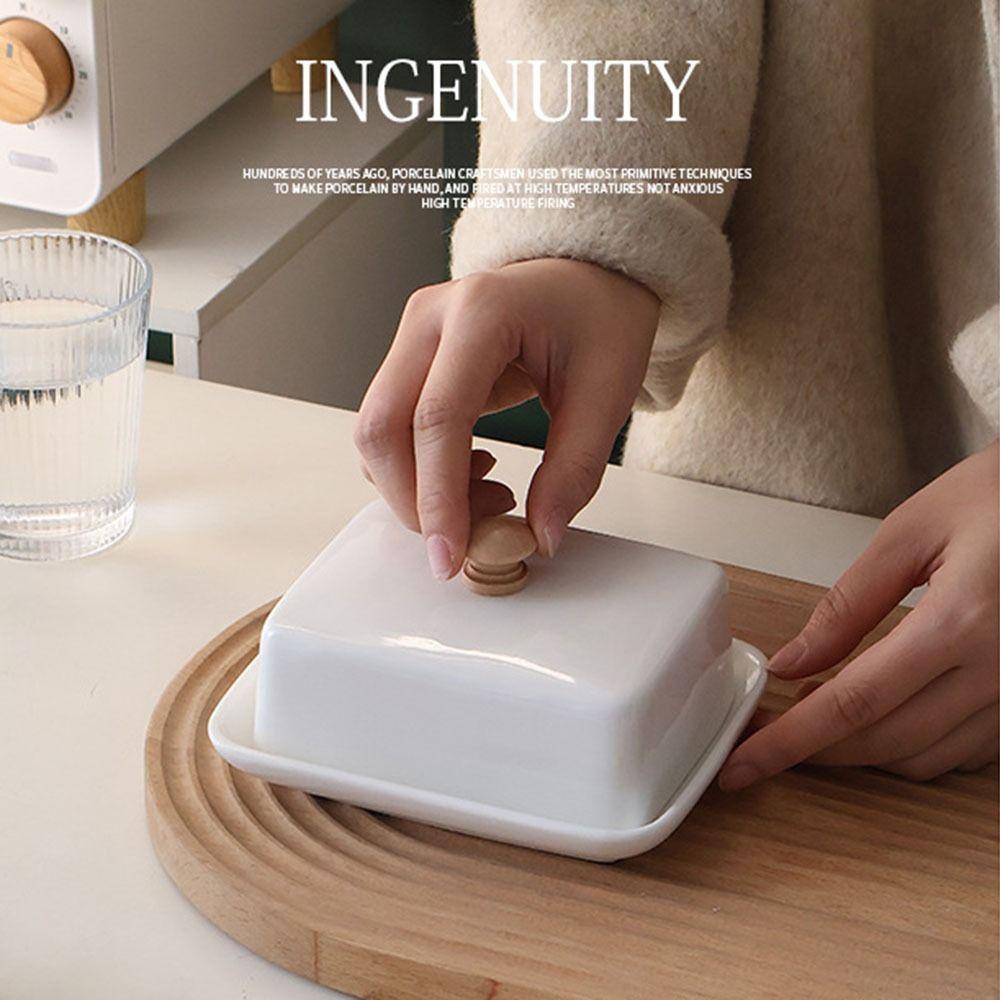 With Lid Nordic Butter Plates Rectangular Wide Butter Box Fresh Cheese Tray  Family Gathering