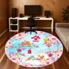 1pc Birds Flowers Round Chair mat office Area Rug - Non-Slip, Floor Mat for Office, Bedroom, and Indoor Decor p127220