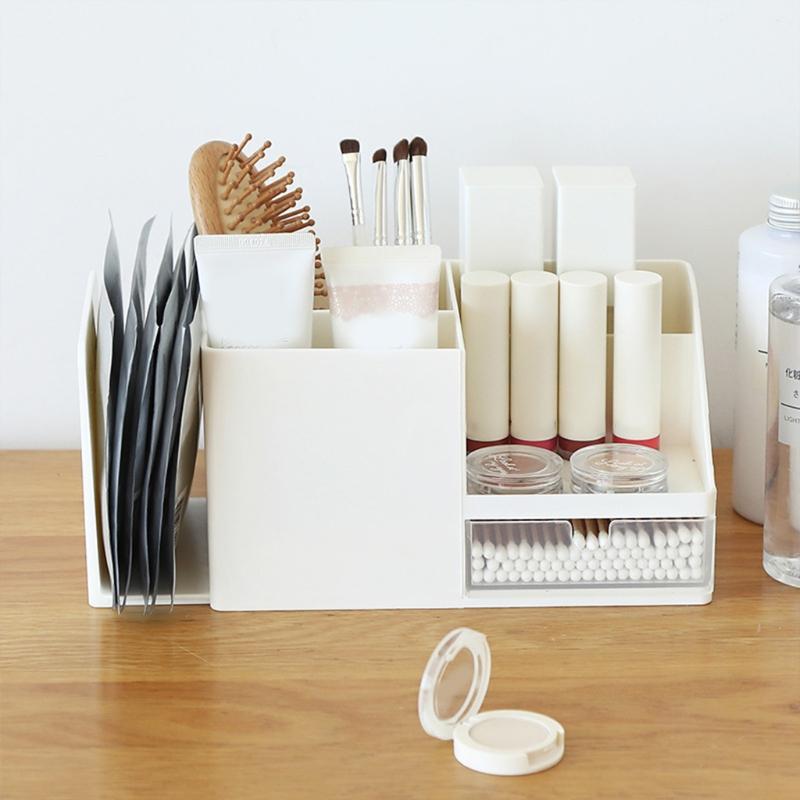 Practical Desk Organizer Holder Stationery Holder Book Holder with Expandable Bookend Multiple Compartments for Home