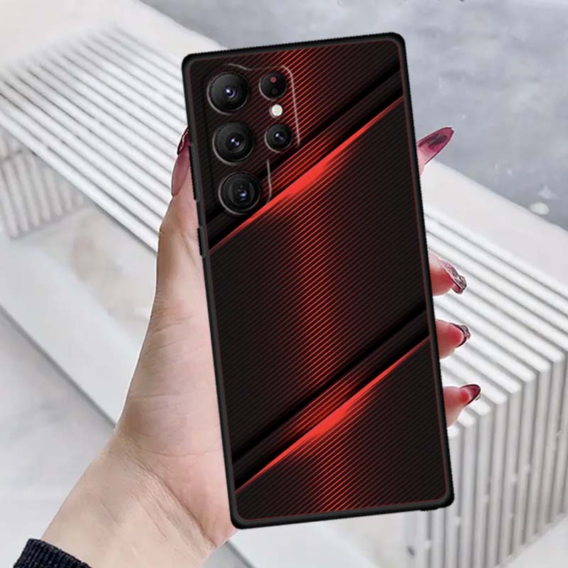 Art colored luminous pattern For Samsung Galaxy S26 S25 S24 S23 S22 S21 S20 Ultra Plus FE 5G Black Soft TPU Phone Case