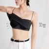 Elegant Pleated Camisole with Built-in Bra & Chest Pads - Women's Summer Outerwear