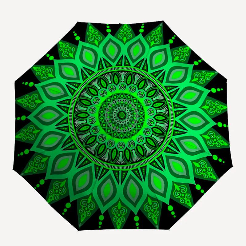 

1pc Mandala Pattern Automatic Open/close Folding Umbrella, Compact Portable Travel Umbrella, Perfect Birthday/Christmas, Cute Umbrella, Dura