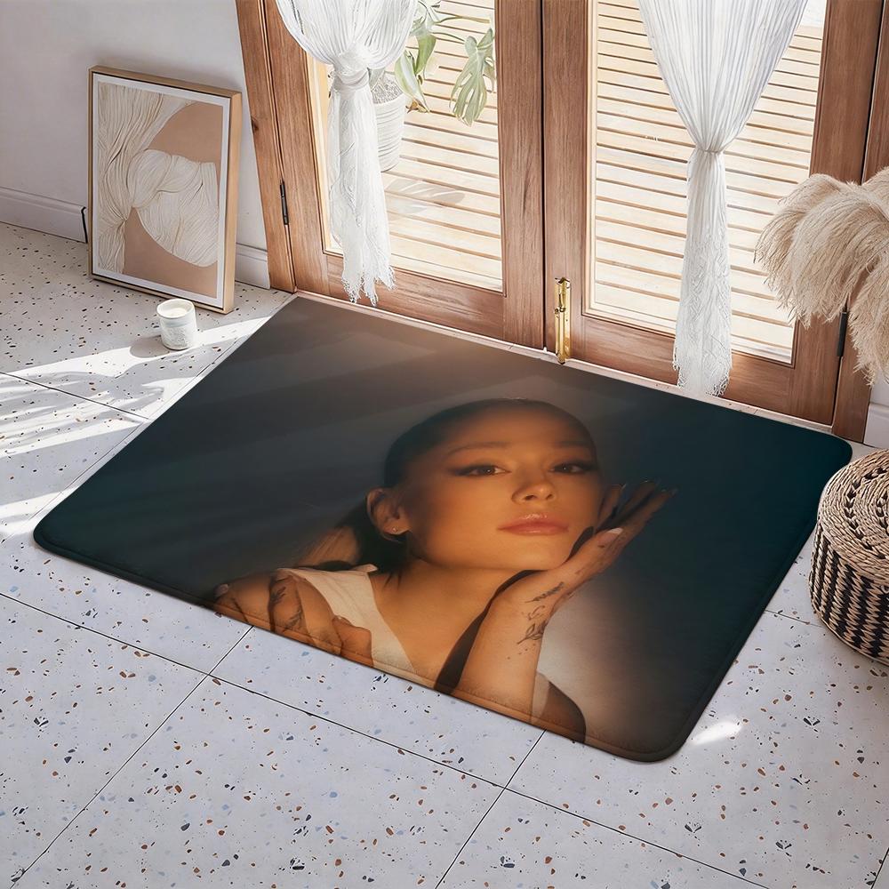 A Ariana G Grande Singer Floor Mat Eco Flannel Doormat Non Slip Odorless Indoor Floor Rug Soft Short Plush Home Mat